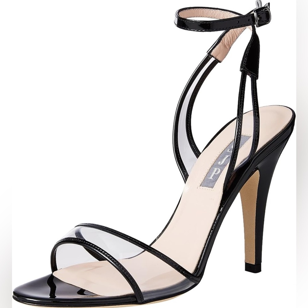 SJP by Sarah Jessica Parker Women's QueenHeeled Black Sandal Size 38 1/2